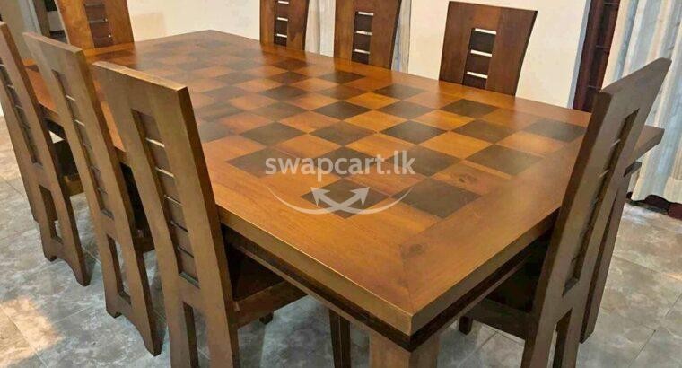 Solid Teak & ‘Pare Mara’ 8 Seater dining table
